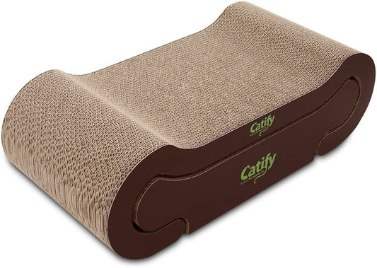 Catify Cat Scratcher, Fun Interactive Scratchers, Posts, Poles, Claw Safe, Furniture Saver Indoor Play Support Natural Cat Behaviors Heavy Duty - Lounger I, 22.875 X 10.25"